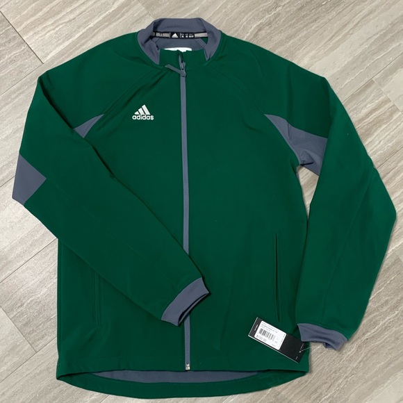 Adidas Fielders Choice Jacket Baseball Zip Green - Picture 1 of 5